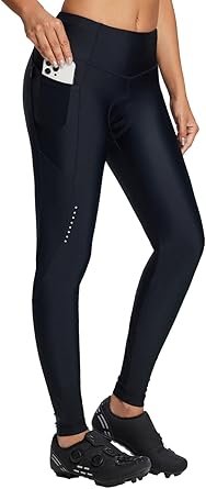 512iu8SkRL._AC_SY445_.jpg Women Bike Pants 4D Padded Cycling Tights High Waisted Bicycle Clothes Pockets Biking Apparel UPF 50
