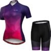 Women Cycling Clothing Suits Short Sleeve Bike Jersey Sets Summer Cycling Clothes Road Biking Outfits
