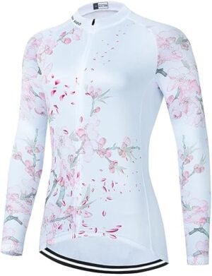 Women Cycling Jersey Long Sleeve Winter Bike Biking Shirts Bicycle Tops Full Zipper