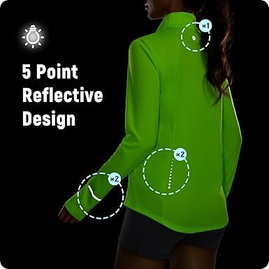 Women Lightweight Running Jacket Sun Protection Athletic Full Zip Long Sleeve Shirts UPF 50 Pockets Cycling